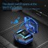 Wireless Earbuds Noise Canceling Earphones In Ear Stereo Ultra Long Battery Life Headphones With Power Display Charging Case For Sports Gaming blue