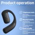 Wireless Earbuds Noise Canceling Open Ear Headset Air Conduction 180  Adjustable Earbuds with Battery Time 30 Hours Black