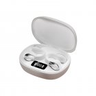 Wireless Earbuds Open-Ear Headset Stereo Sound Earphones With Power Display Charging Case Noise Reduction Low Latency Headphones For Smart Phone Computer Laptop White