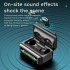Wireless Earbuds RGB Lighting Headphones Temperature Humidity Clock Display Earphones For Cell Phone Gaming Computer Laptop GQ05 temperature display