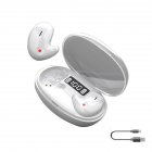 Wireless Earbuds Small Sleeping Headphones In Ear Earphones With Power Display Charging Case Headphones For Sports Working White