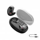 Wireless Earbuds Small Sleeping Headphones In Ear Earphones With Power Display Charging Case Headphones For Sports Working black