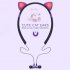 Wireless Earbuds Sweatproof Noise Canceling Earphones Glowing Cartoon Cat Ears Hair Band Headset For Smart Phone Computer Laptop sky blue cat ears glowing