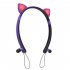Wireless Earbuds Sweatproof Noise Canceling Earphones Glowing Cartoon Cat Ears Hair Band Headset For Smart Phone Computer Laptop sky blue cat ears glowing