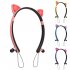 Wireless Earbuds Sweatproof Noise Canceling Earphones Glowing Cartoon Cat Ears Hair Band Headset For Smart Phone Computer Laptop sky blue cat ears glowing