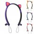 Wireless Earbuds Sweatproof Noise Canceling Earphones Glowing Cartoon Cat Ears Hair Band Headset For Smart Phone Computer Laptop sky blue cat ears glowing