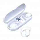 Wireless Earbuds With Earhooks Power Display Charging Case Built In Mic Headset For Running Workout Sport White