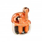 Wireless Earbuds With Transparent Charging Case Headphones Noise Canceling Earphones For Home Sports Working Hiking orange color