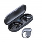 Wireless Earbuds With Earhooks Power Display Charging Case Built In Mic Headset For Running Workout Sport black