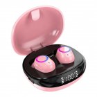 Wireless Earphone With Digital Display Charging Case Touch Control Bluetooth Headphones Noise Cancelling Earbuds pink