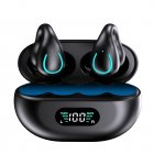 Wireless Earphones Clip On Open Ear Bone Conduction Headphones Sport HiFi Sound Quality Waterproof Headset For Running Cycling black