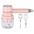 Wireless Electric Food Mixer Household Usb Rechargeable Mini Handheld Egg Beater Baking Hand Mixer Kitchen Tools Pink 2 in 1 PC Cup 250ML