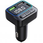 Wireless FM Transmitter For Car MP3 Player Dual USB QC3.0 Quick Charge Handsfree Calling 12-24V Vehicle Universal black
