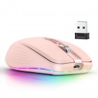 Wireless Gaming Mouse 2.4g Bluetooth-compatible 5.1 Dual-mode 2400dpi Mute Computer Mouse For Game Office pink