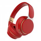Wireless  Headphones Bluetooth--compatible Headset Foldable Stereo Adjustable Earphones With Mic Red