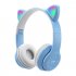 Wireless Headphones Cat Ear With Mic Bluetooth Cool Glow Light Stereo Bass Helmets Kids Gamer Girl Gifts Gray