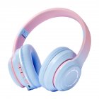 Wireless Headphones HiFi Stereo Over Ear Headphones Colorful Lighting Headset For Travel Office Cell Phone PC blue