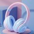 Wireless Headphones HiFi Stereo Over Ear Headphones Colorful Lighting Headset For Travel Office Cell Phone PC black