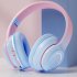 Wireless Headphones HiFi Stereo Over Ear Headphones Colorful Lighting Headset For Travel Office Cell Phone PC black