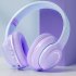 Wireless Headphones HiFi Stereo Over Ear Headphones Colorful Lighting Headset For Travel Office Cell Phone PC black