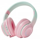 Wireless Headphones HiFi Stereo Over Ear Headphones Colorful Lighting Headset For Travel Office Cell Phone PC pink