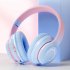 Wireless Headphones HiFi Stereo Over Ear Headphones Colorful Lighting Headset For Travel Office Cell Phone PC black