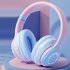 Wireless Headphones HiFi Stereo Over Ear Headphones Colorful Lighting Headset For Travel Office Cell Phone PC black
