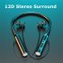 Wireless Headphones Neck Cable Magnetic Earbuds Clear Sound Calling Headphones For Jogging Workout Running Hiking blue