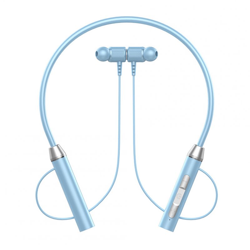 Wireless Headphones Neck Cable Magnetic Earbuds Clear Sound Calling Headphones For Jogging Workout Running Hiking blue