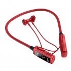 Wireless Headphones Neck Cable Noise Canceling Headphones HIFI Stereo Sound Headphones Memory Card Player Headphones For Jogging Workout Running Hiking red