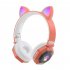 Wireless Headset Cute Cat Ear Bluetooth compatible 5 0 Rgb Luminous Headphone Music Sports Gaming Earphone Children Gift Dark Purple