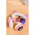Wireless Headset Cute Cat Ear Bluetooth compatible 5 0 Rgb Luminous Headphone Music Sports Gaming Earphone Children Gift Light Purple