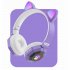 Wireless Headset Cute Cat Ear Bluetooth compatible 5 0 Rgb Luminous Headphone Music Sports Gaming Earphone Children Gift Pink