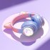 Wireless Headset Noise Canceling Stereo HiFi Headphones Over Ear Lighting Cat Ears Earphones Ultra Long Playtime Headset blue