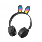 Wireless Headset Noise Canceling Ear Buds RGB Rabbit Ears Earphones For Cell Phone Gaming Computer Laptop Tablet black