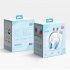Wireless Headset Noise Canceling Ear Buds RGB Rabbit Ears Earphones For Cell Phone Gaming Computer Laptop Tablet black
