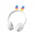 Wireless Headset Noise Canceling Ear Buds RGB Rabbit Ears Earphones For Cell Phone Gaming Computer Laptop Tablet black