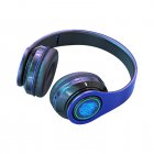 Wireless Headset Noise Canceling Powerful Subwoofer HiFi Headphones Over Ear Gaming Headphones For Smart Phone Computer blue