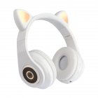 Wireless Headsets Lighting HiFi Stereo Over Ear Noise Canceling Headphones Gaming Headset For Cell Phones PC Tablet White
