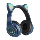 Wireless Headsets Lighting HiFi Stereo Over Ear Noise Canceling Headphones Gaming Headset For Cell Phones PC Tablet blue