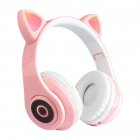 Wireless Headsets Lighting HiFi Stereo Over Ear Noise Canceling Headphones Gaming Headset For Cell Phones PC Tablet pink