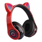 Wireless Headsets Lighting HiFi Stereo Over Ear Noise Canceling Headphones Gaming Headset For Cell Phones PC Tablet red