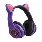 Wireless Headsets Lighting HiFi Stereo Over Ear Noise Canceling Headphones Gaming Headset For Cell Phones PC Tablet Purple
