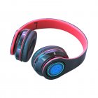 Wireless Headsets Over-Ear Stereo Lighting Earphones Lightweight Gaming Headset For Smart Phone Computer Laptop black red