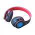 Wireless Headsets Over Ear Stereo Lighting Earphones Lightweight Gaming Headset For Smart Phone Computer Laptop black red
