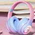 Wireless Headsets Over Ear Stereo Earphones Lighting Headphones For Smart Phones Computer Laptop Tablet Purple