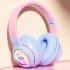 Wireless Headsets Over Ear Stereo Earphones Lighting Headphones For Smart Phones Computer Laptop Tablet pink