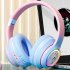 Wireless Headsets Over Ear Stereo Earphones Lighting Headphones For Smart Phones Computer Laptop Tablet Purple