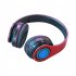 Wireless Headsets Over Ear Stereo Lighting Earphones Lightweight Gaming Headset For Smart Phone Computer Laptop red