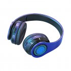 Wireless Headsets Over-Ear Stereo Lighting Earphones Lightweight Gaming Headset For Smart Phone Computer Laptop blue